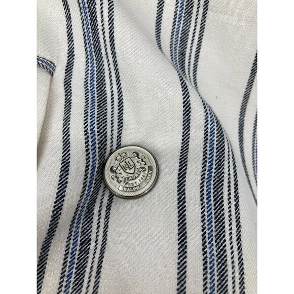 Ralph Lauren Blazer Jacket Size 12 Ivory Blue New - Picture 5 of 12